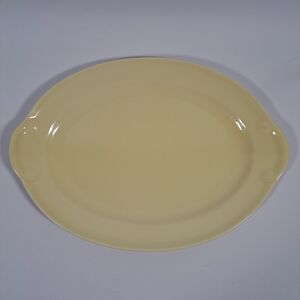 Lu Ray Pastel Yellow Serving Tray VTG Ceramic Dinnerware 11.5 x 8 1940s